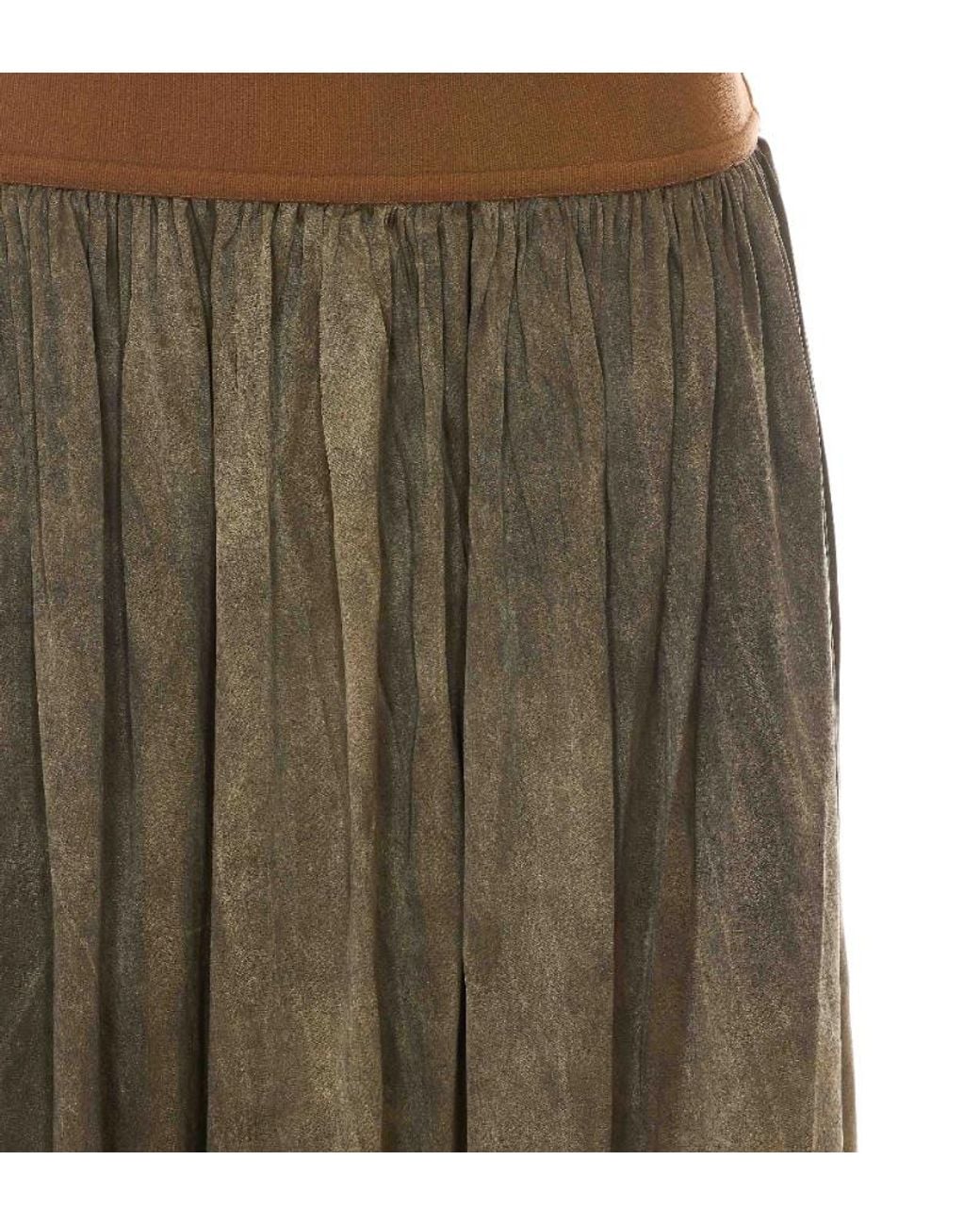 Uma Wang Green Elastic-Waist Skirt