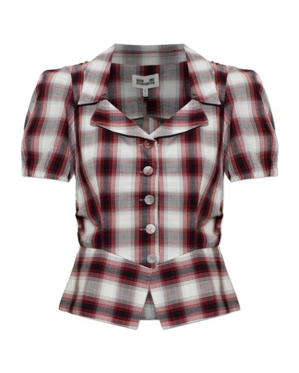 Baum und Pferdgarten Multicolor Macaia Checked Puff-Sleeve Top