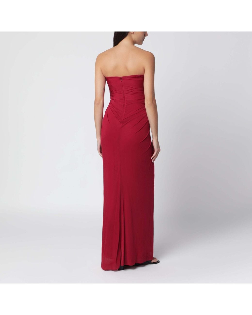Christopher Esber Red Deep V-Neck Dress