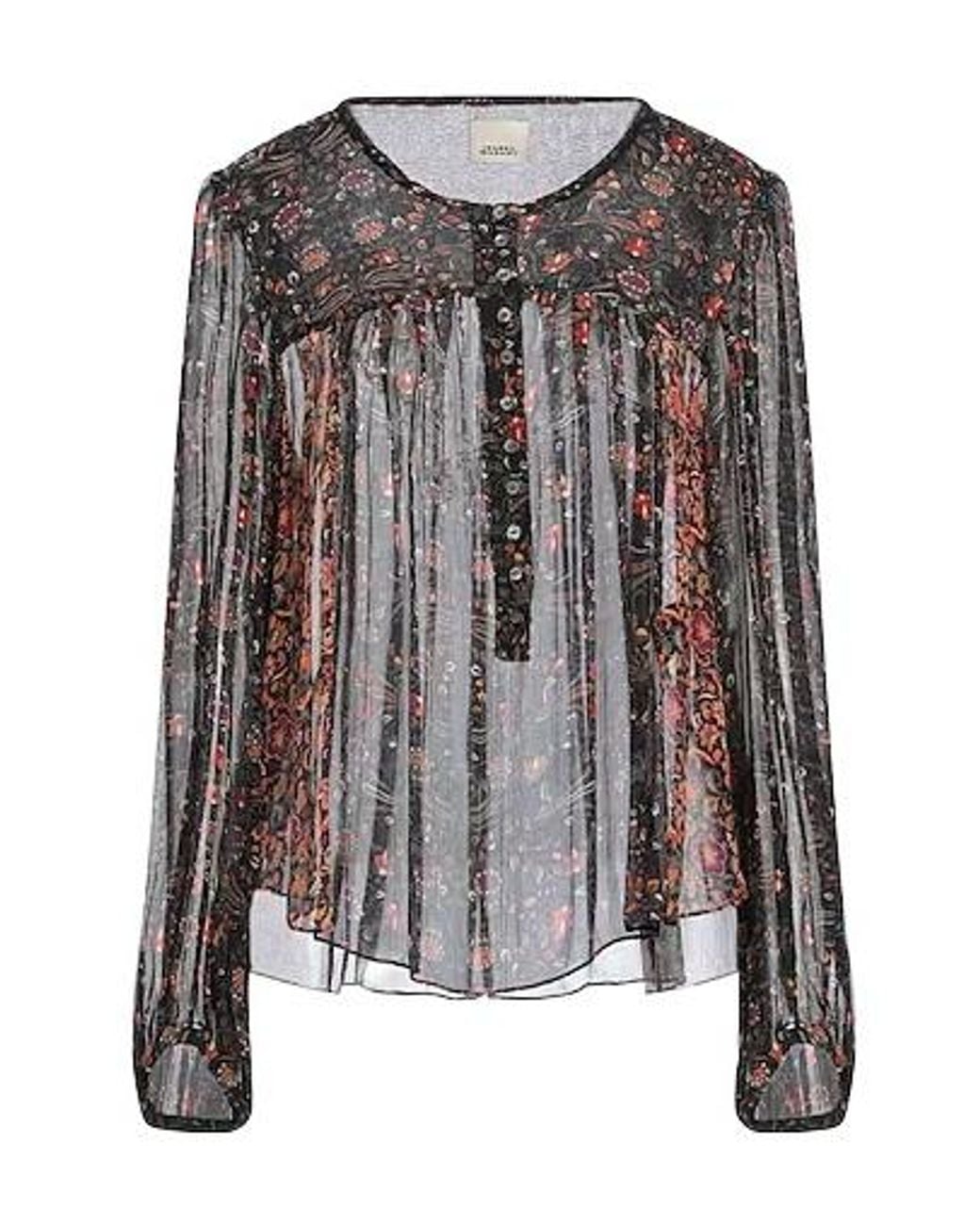Isabel Marant Black Floral Long-Sleeve Shirt