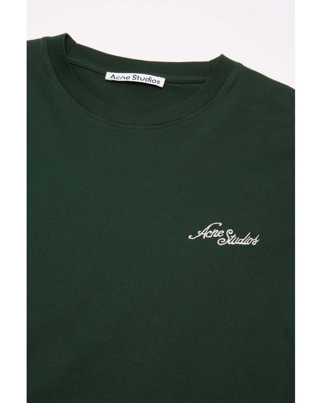 Acne Green Jersey T-Shirt With Logo for men