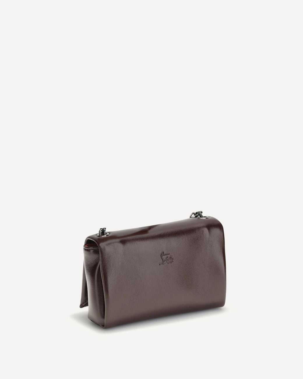 Christian Louboutin Gray Loubi54 Foldover Top Clutch Bag