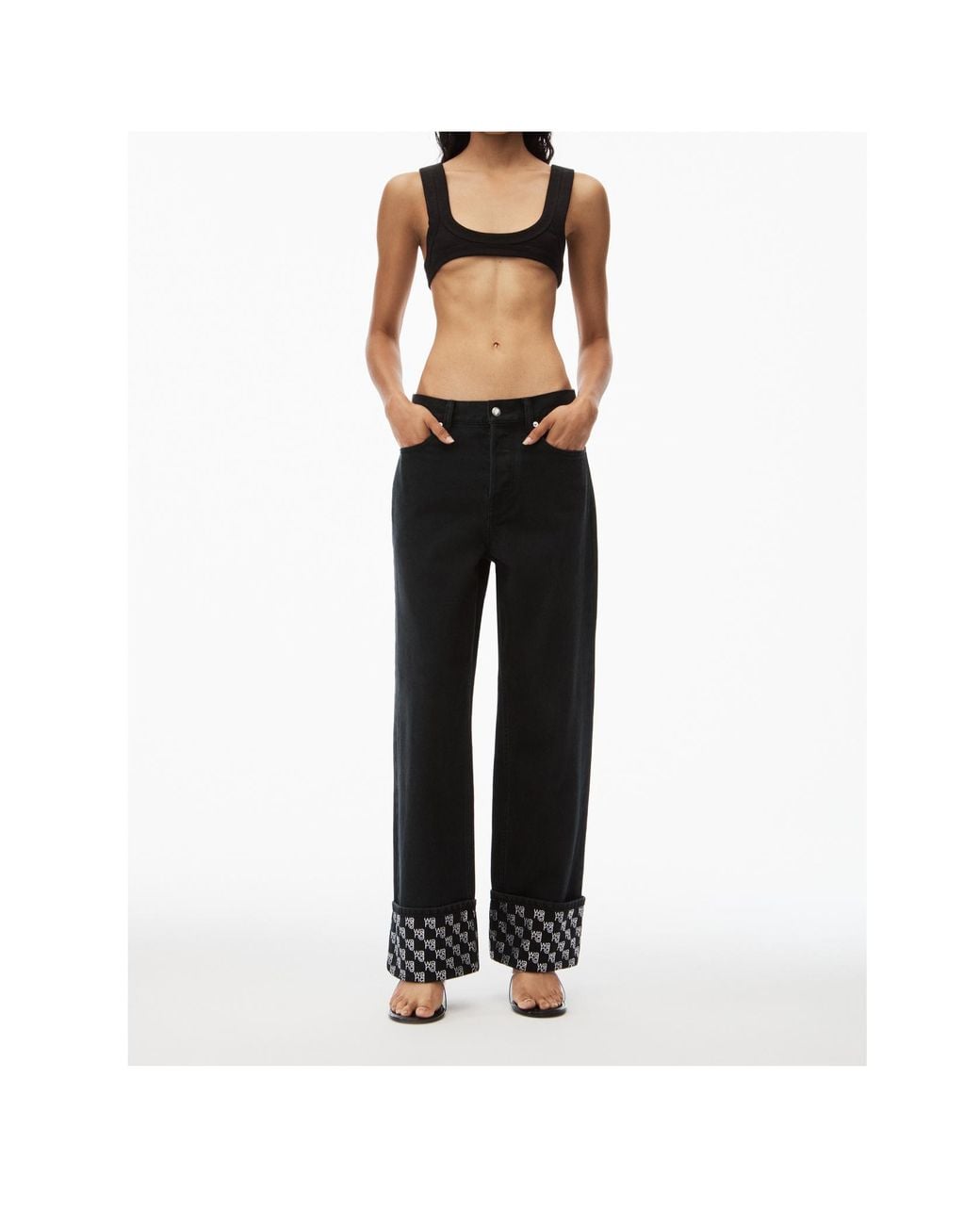 Alexander Wang Black Monogram Detailed Jeans