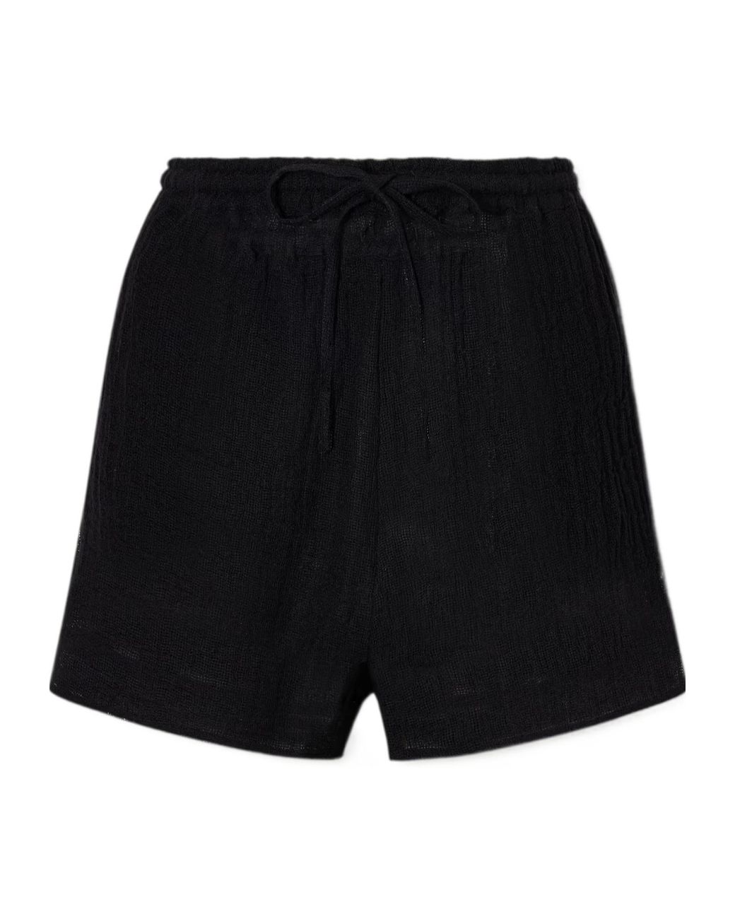 LeKasha Black Tabag Linen Mini Shorts