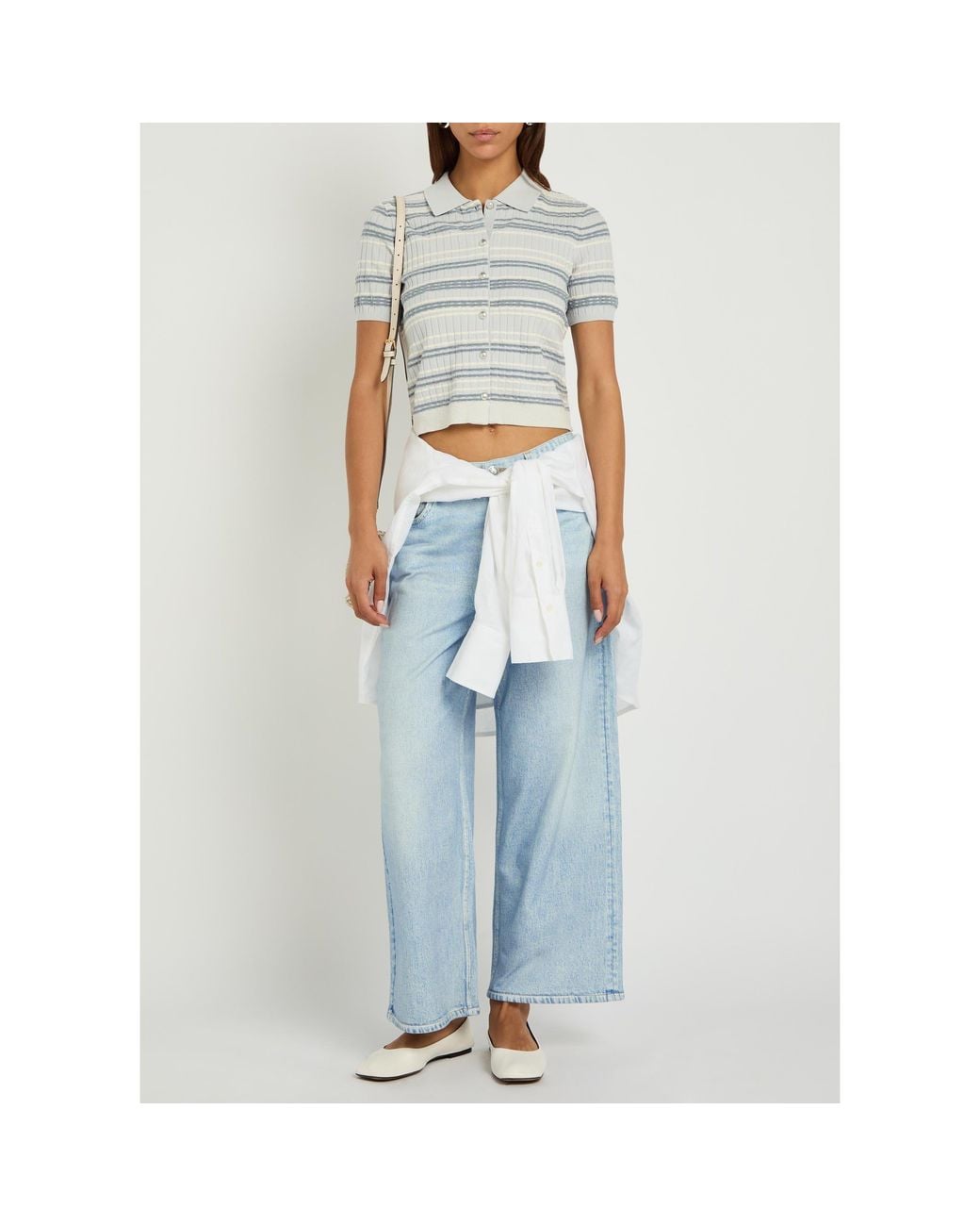 Rag & Bone Blue Loose Denim Printed Cotton Pants