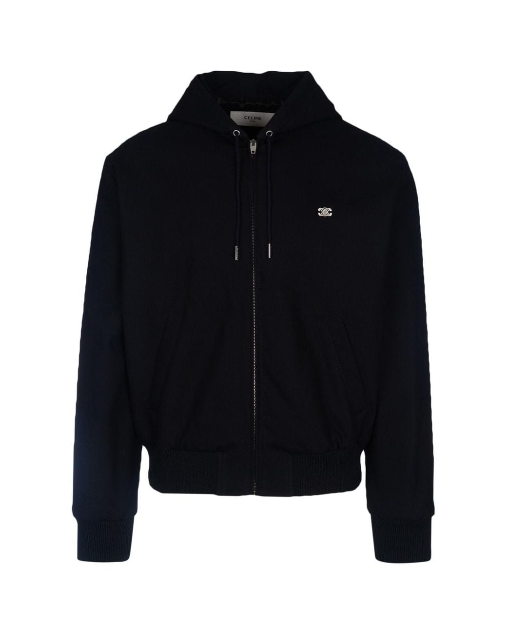 Céline Blue Triomphe Blouson Jacket With Hood for men