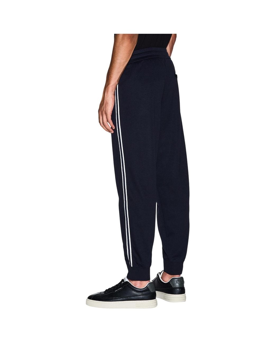 ARMANI EXCHANGE Blue Logo-Embroidered Track Pants for men