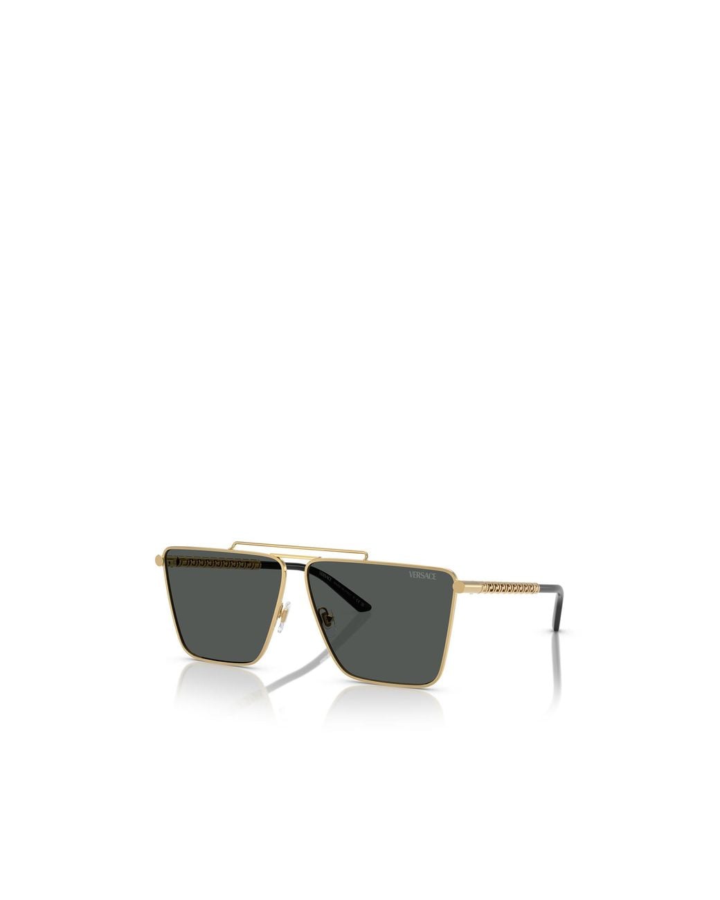 Versace Multicolor Tubular Greca Square-Frame Sunglasses for men