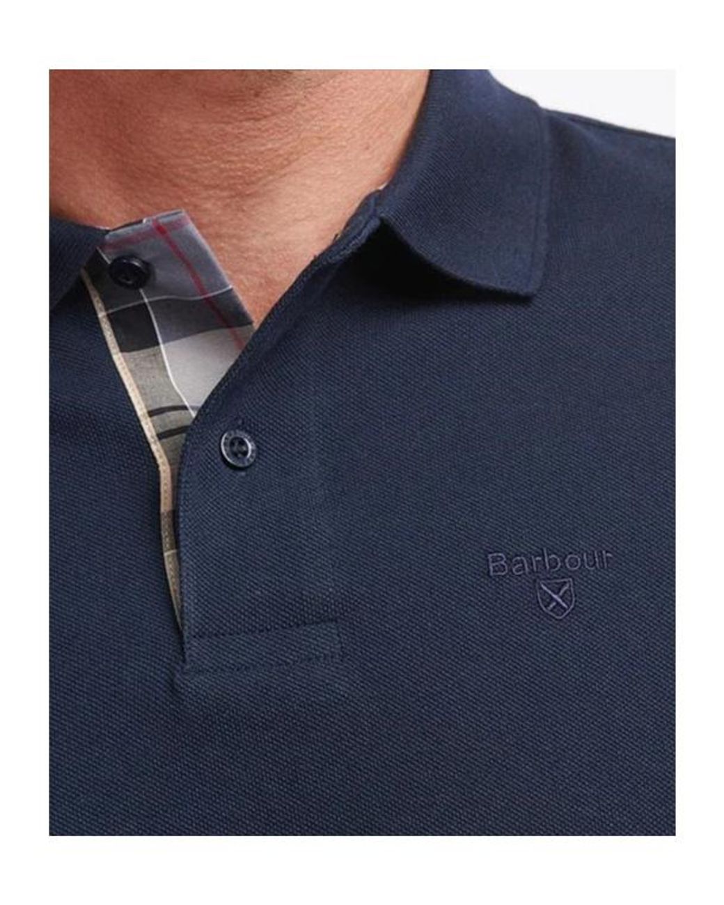 Barbour Blue Long-Sleeved Polo Shirt for men