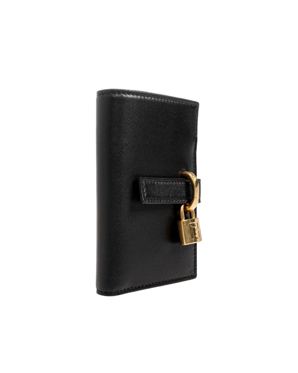Balmain Black Padlock-Detail Calf Leather Wallet