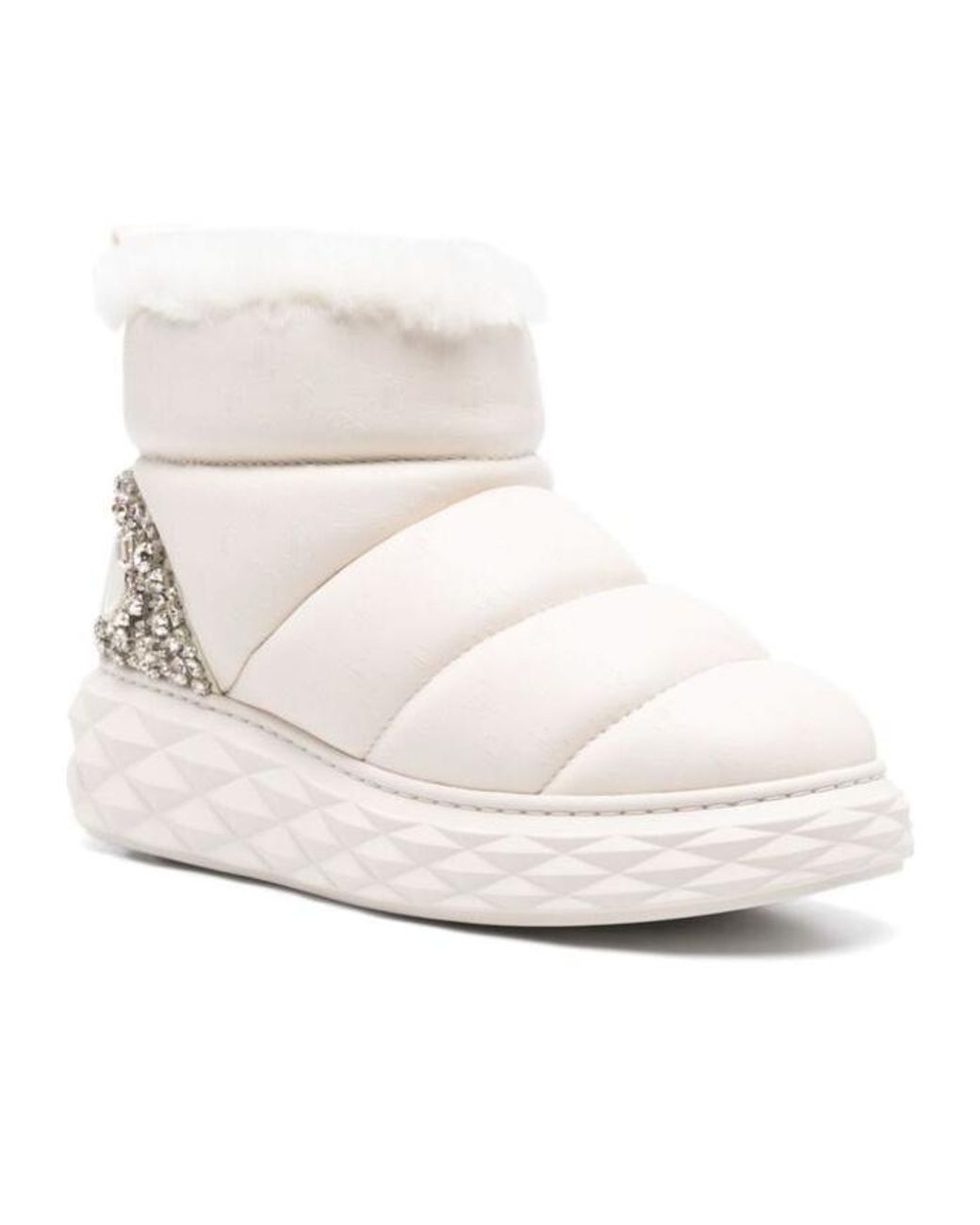 Jimmy Choo White Round-Toe Snow Boots