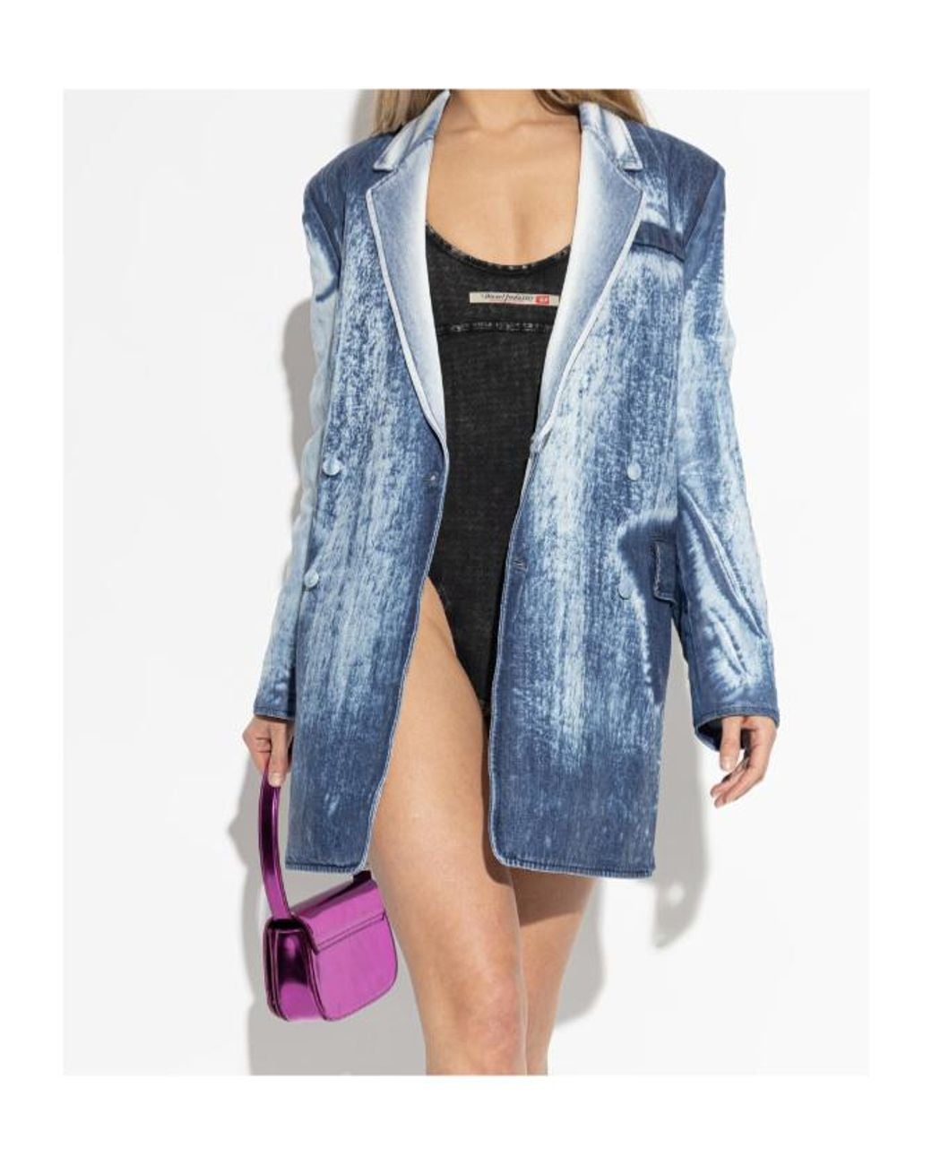 DIESEL Blue De-Lumea Fsi1 V-Neck Jacket