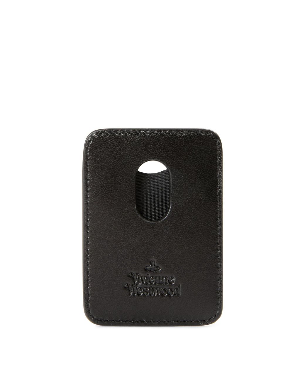 Vivienne Westwood Black Embossedsaturn Card Holder for men