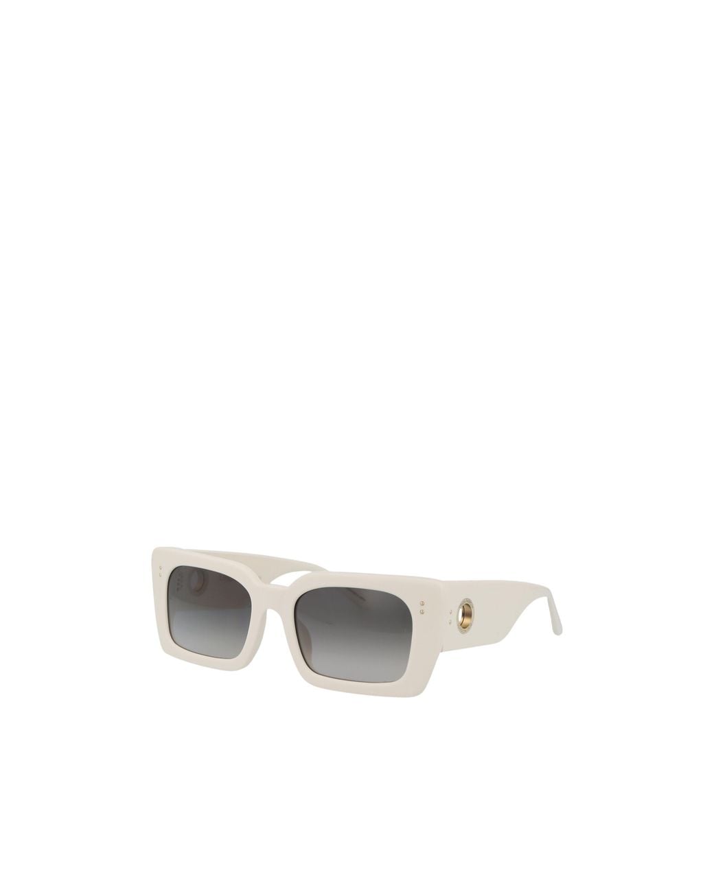 Linda Farrow White Geometric Frame Sunglasses