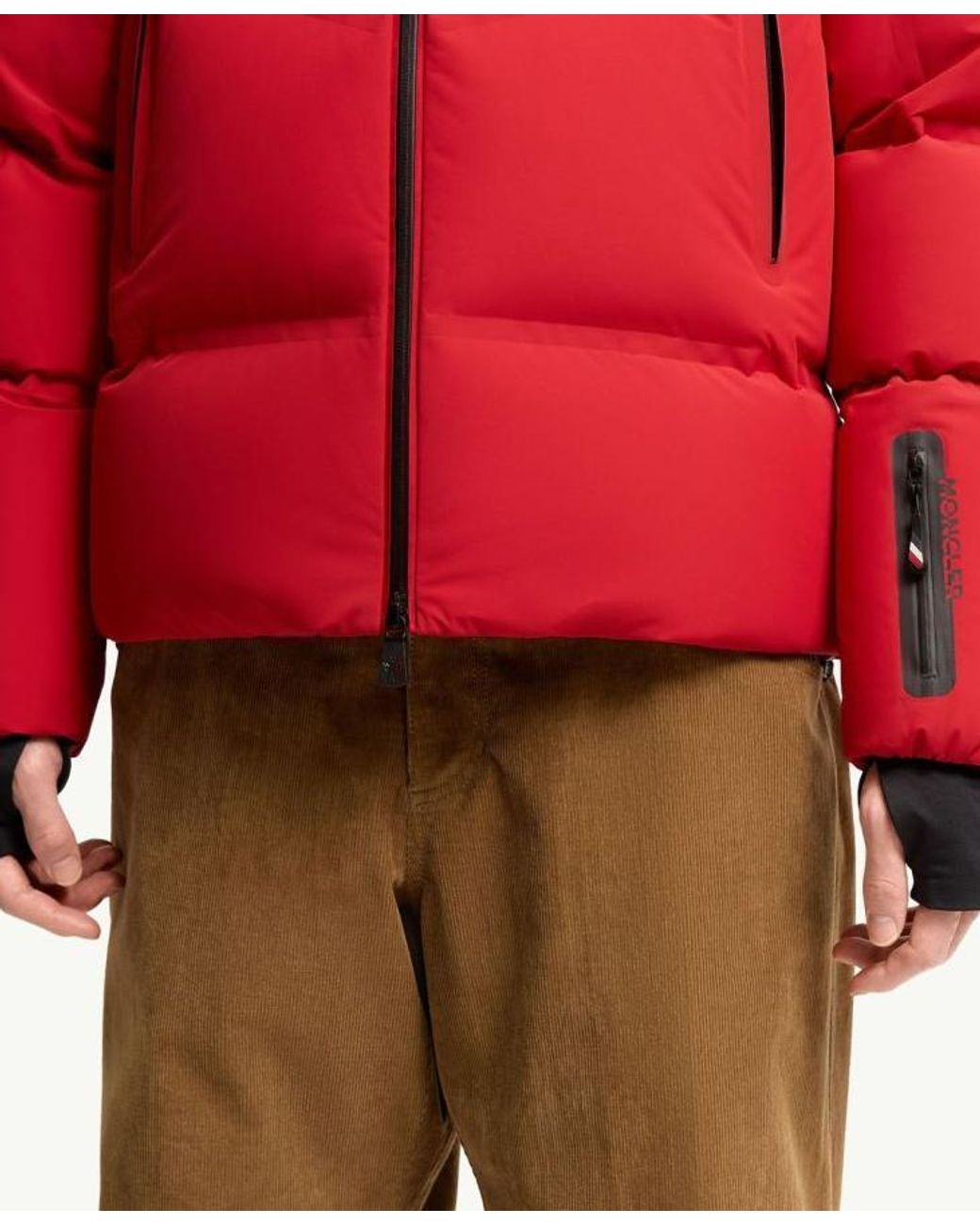 Moncler Red Angren Hooded Insulated Ski Jacket for men