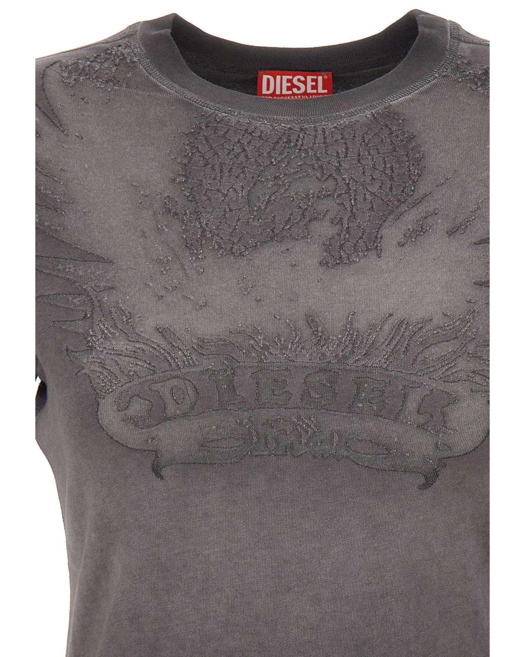 DIESEL Gray Dévoré Phoenix Slim Fit T-Shirt