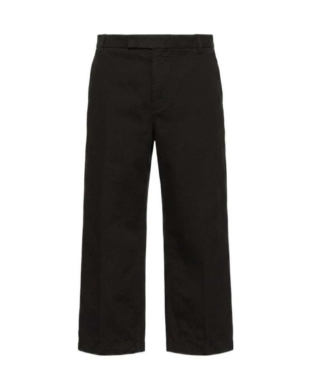 Thom Browne Black Pressed Crease Tapered Leg Chinos for men