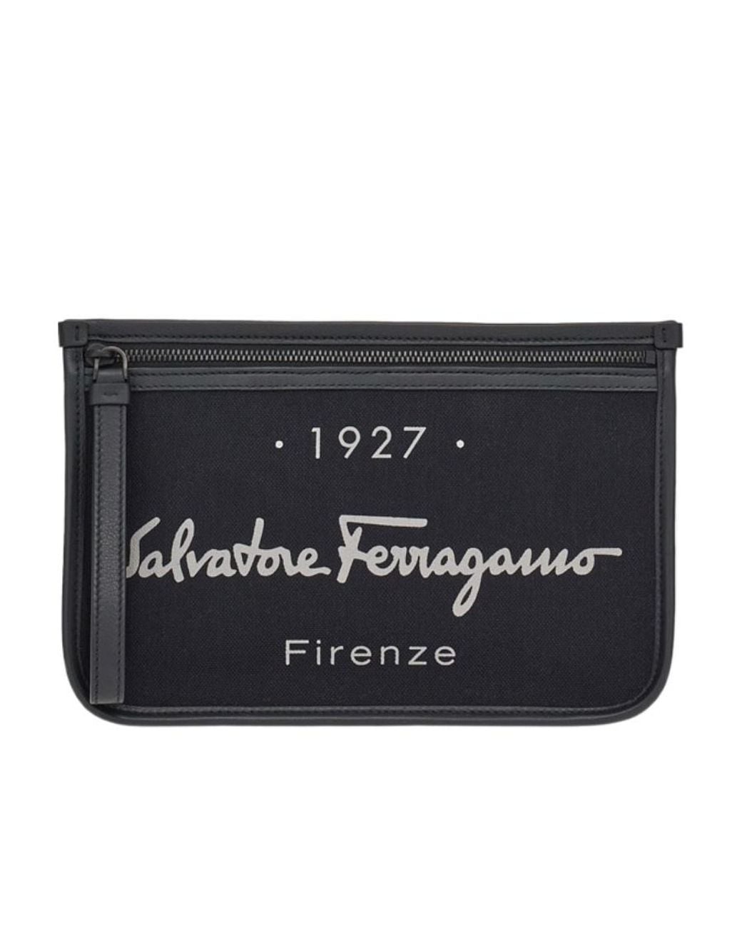 Ferragamo Black 1927 Signature Handbag for men
