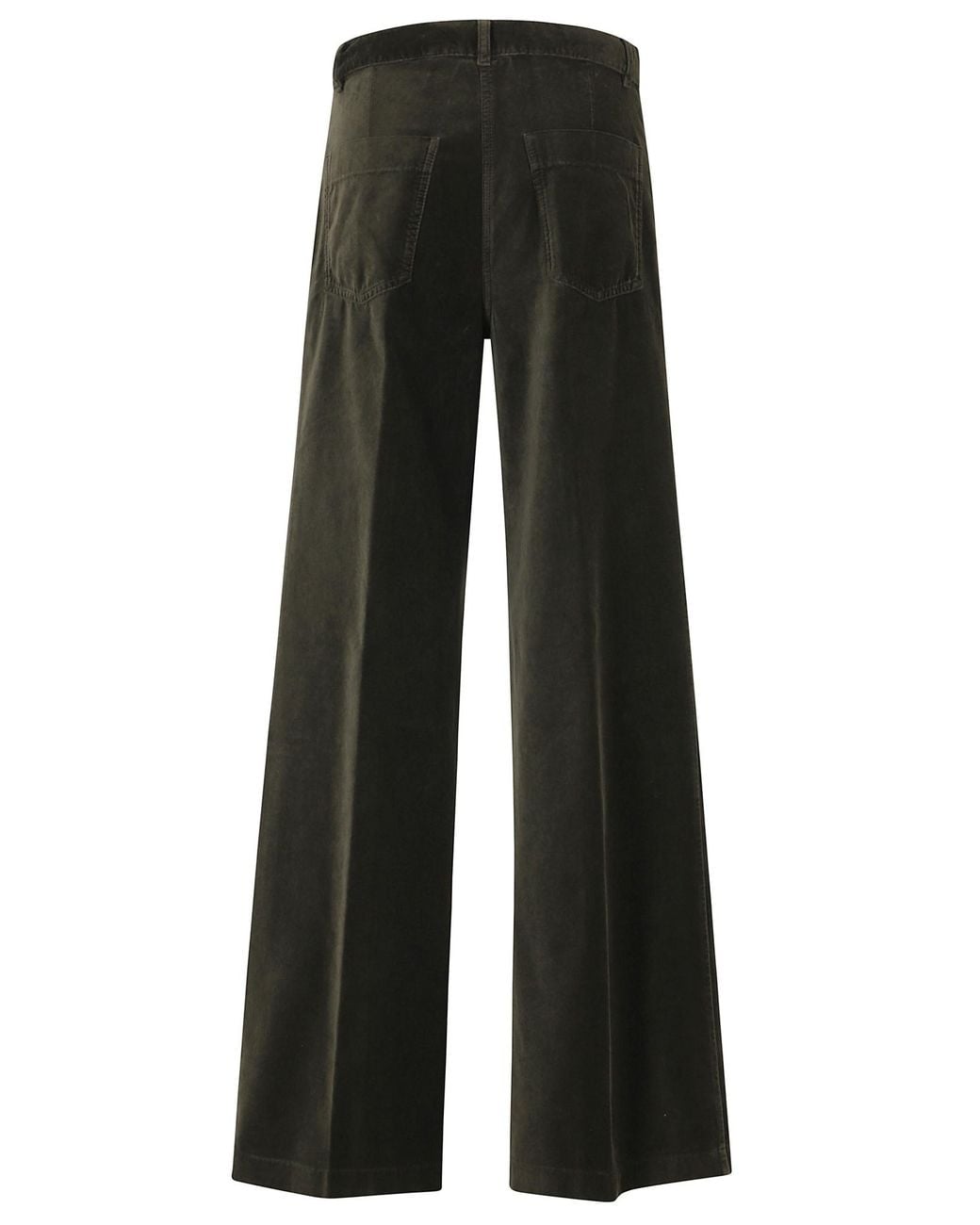 Aspesi Black Velvet Wide-Leg Pants