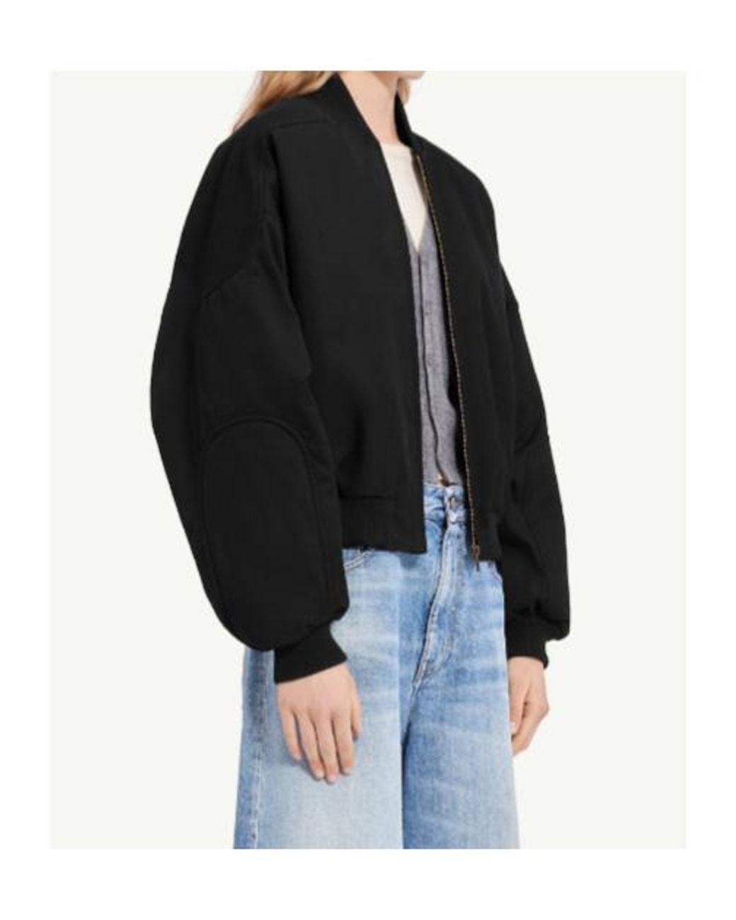 MM6 by Maison Margiela Black Zip-Up Bomber Jacket