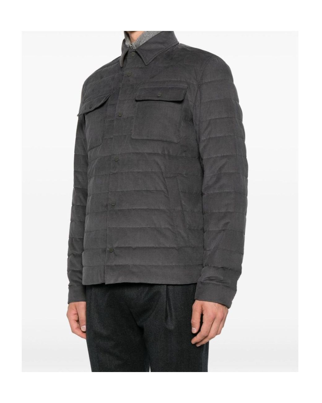 Herno Gray Resort Quilted Jacket for men