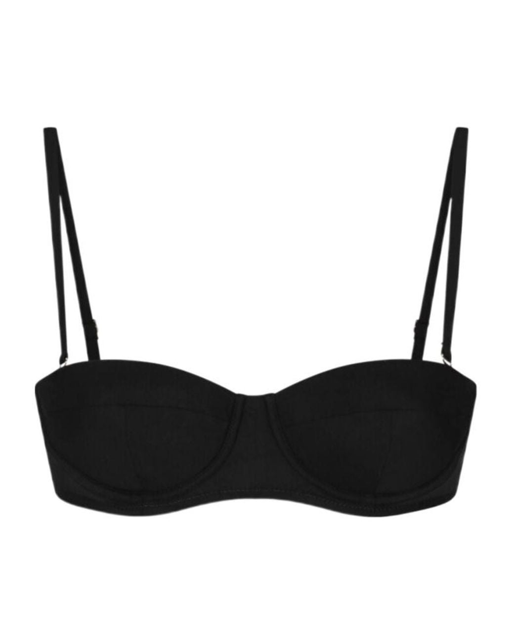 Dolce & Gabbana Black Logo-Plaque Bikini Top