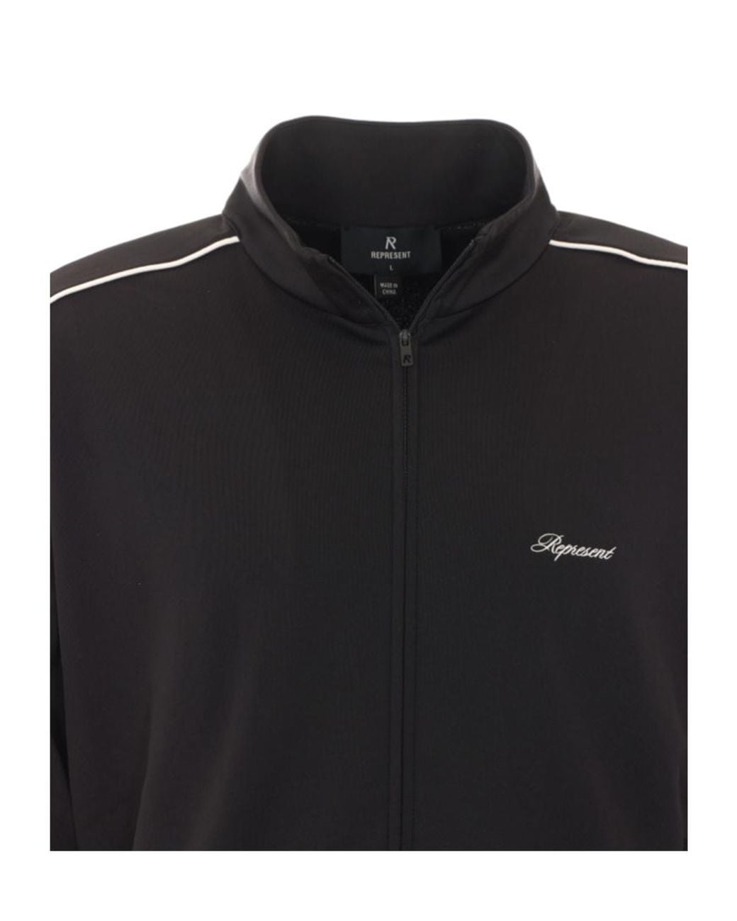 Represent Blue Logo Embroidered Zipped Sweatshirt for men