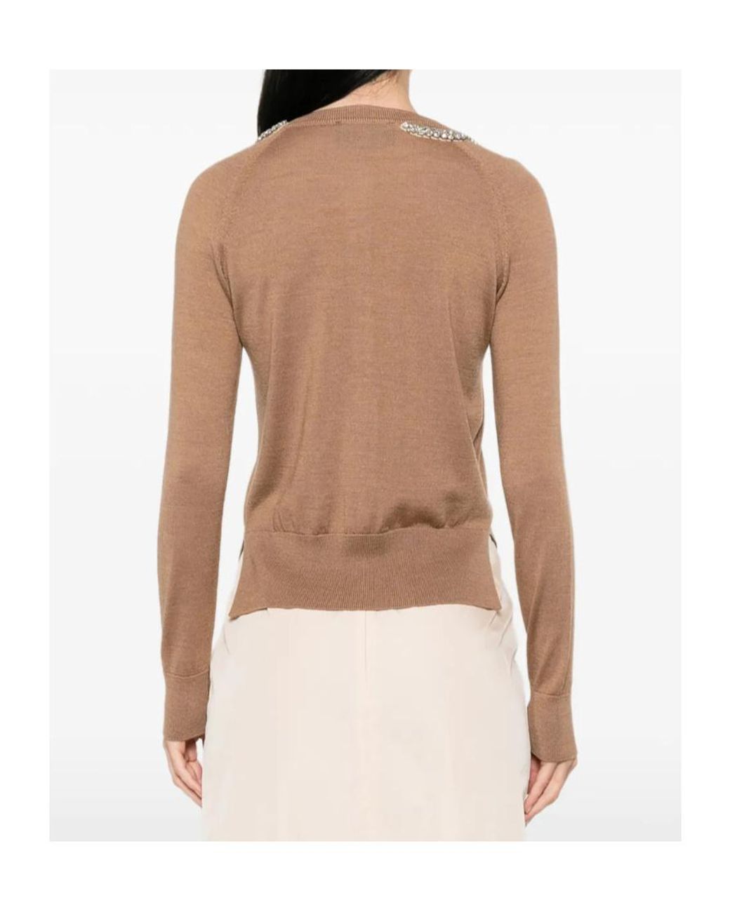 Simone Rocha Brown Crew Neck Long-Sleeved Sweater