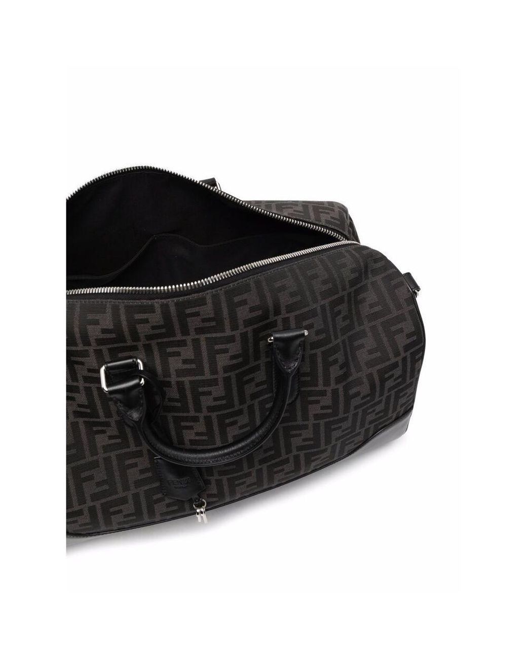 Fendi Black Ff Jacquard Medium Duffle Bag for men