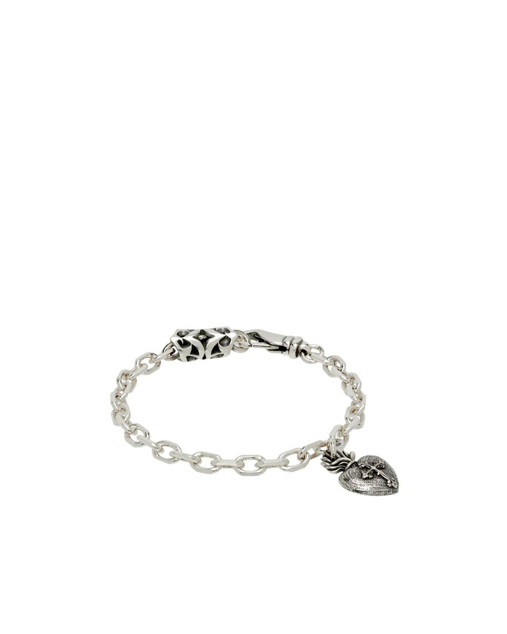Emanuele Bicocchi Metallic Sacred Heart Bracelet for men