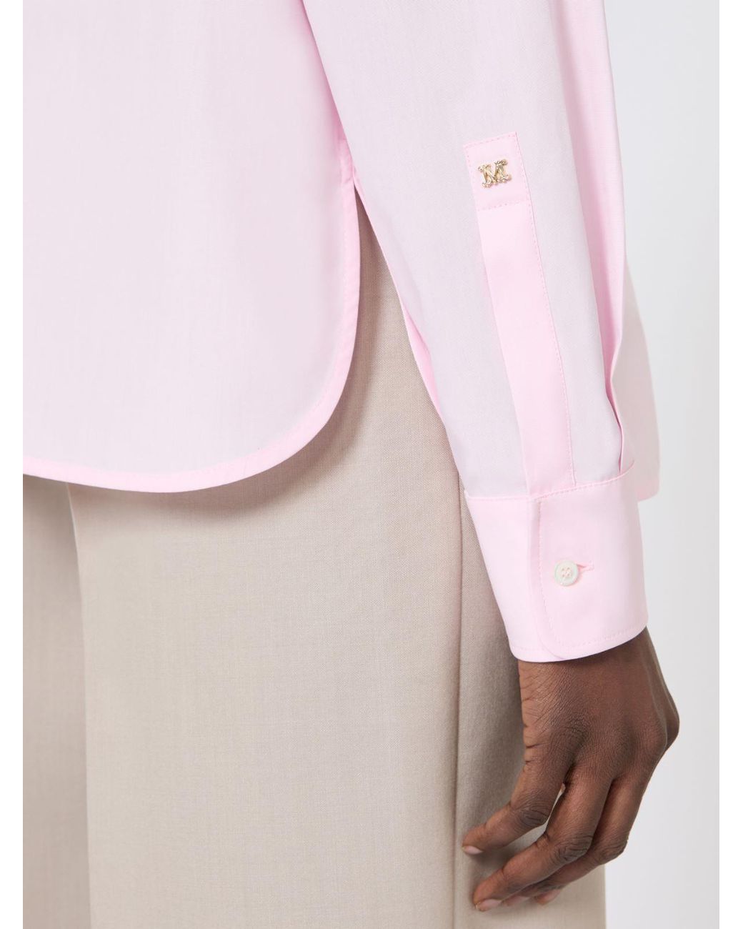 Max Mara Pink Maroso Button-Up Long-Sleeved Shirt