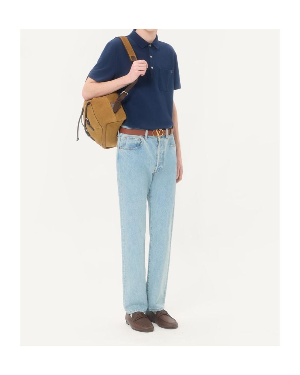 Valentino Blue Vgold Short-Sleeved Polo Shirt for men