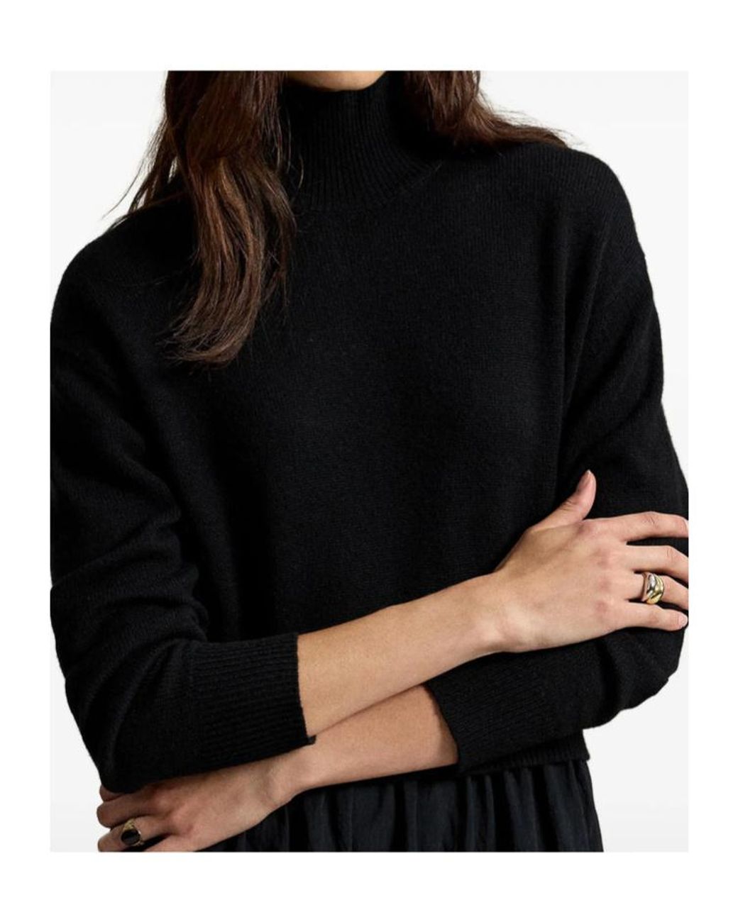 Ralph Lauren Black Polo Knitted High Neck Dress