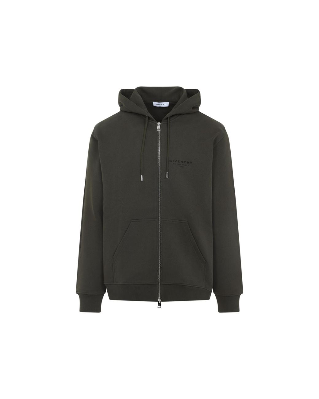 Givenchy Black Logo Printed Zipped Hoodie for men