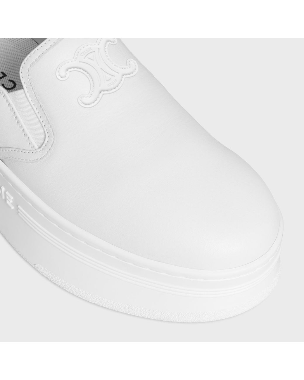 Céline White Block Wedge Mule