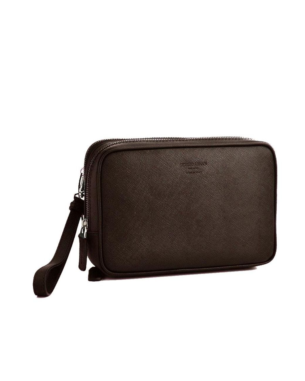 Giorgio Armani Brown Logo Details Clutch for men