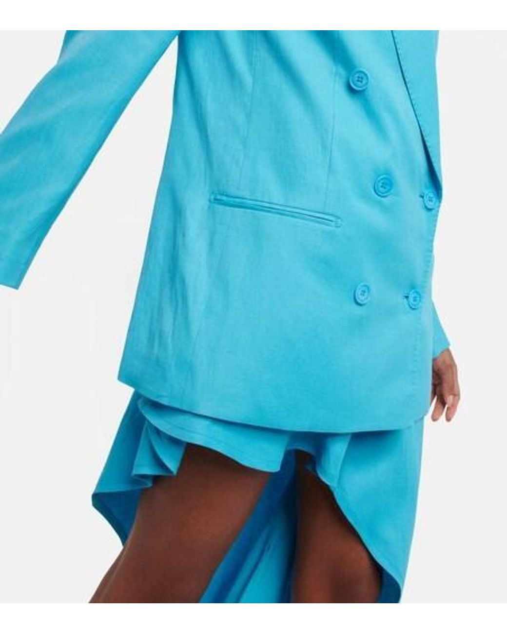 Stella McCartney Blue Double-Breasted Twill Blazer