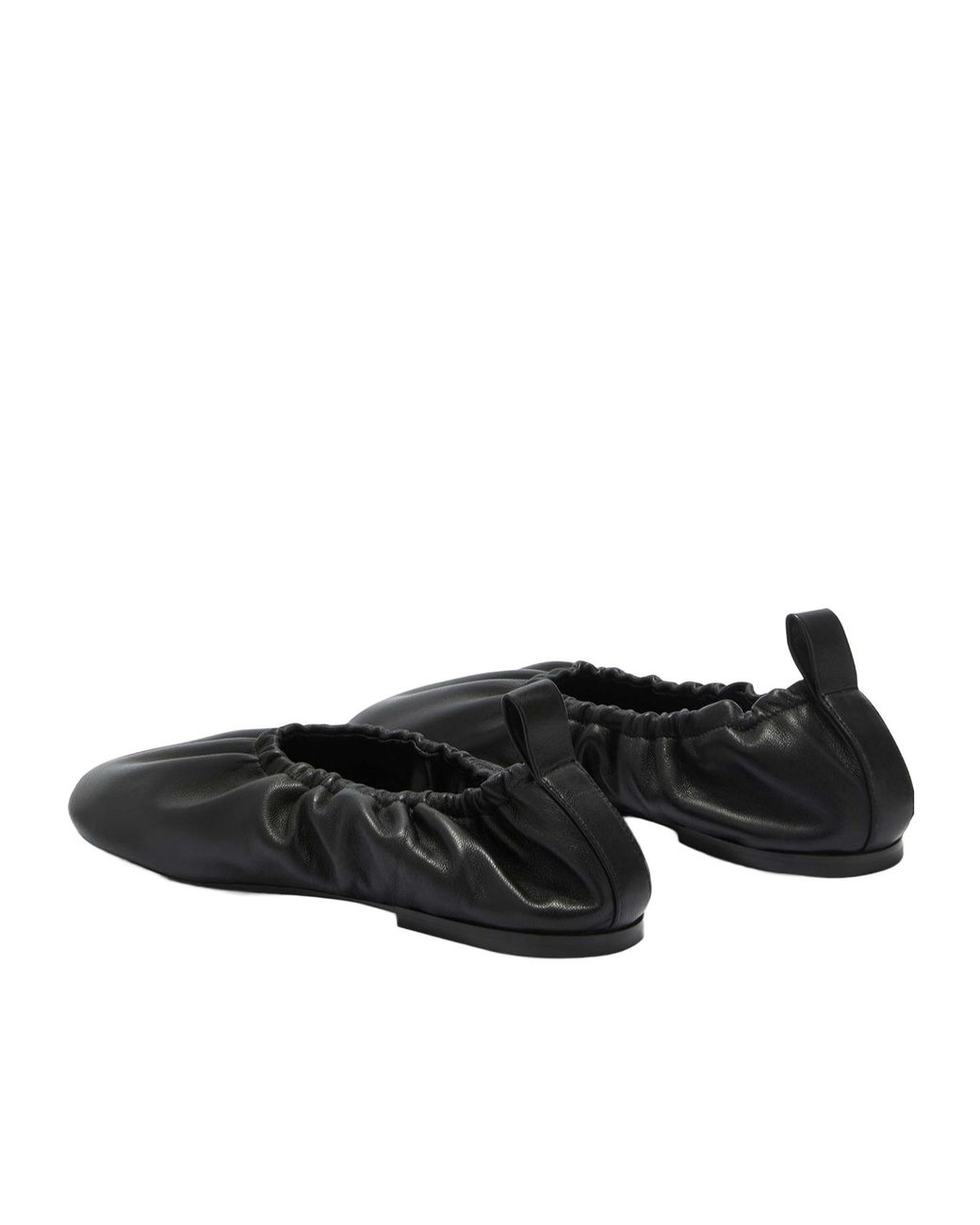 Jil Sander Black Gathered Detail Slip-On Flat Ballerinas
