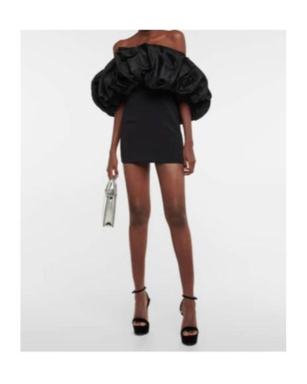 David Koma Black Strapless Satin Minidress