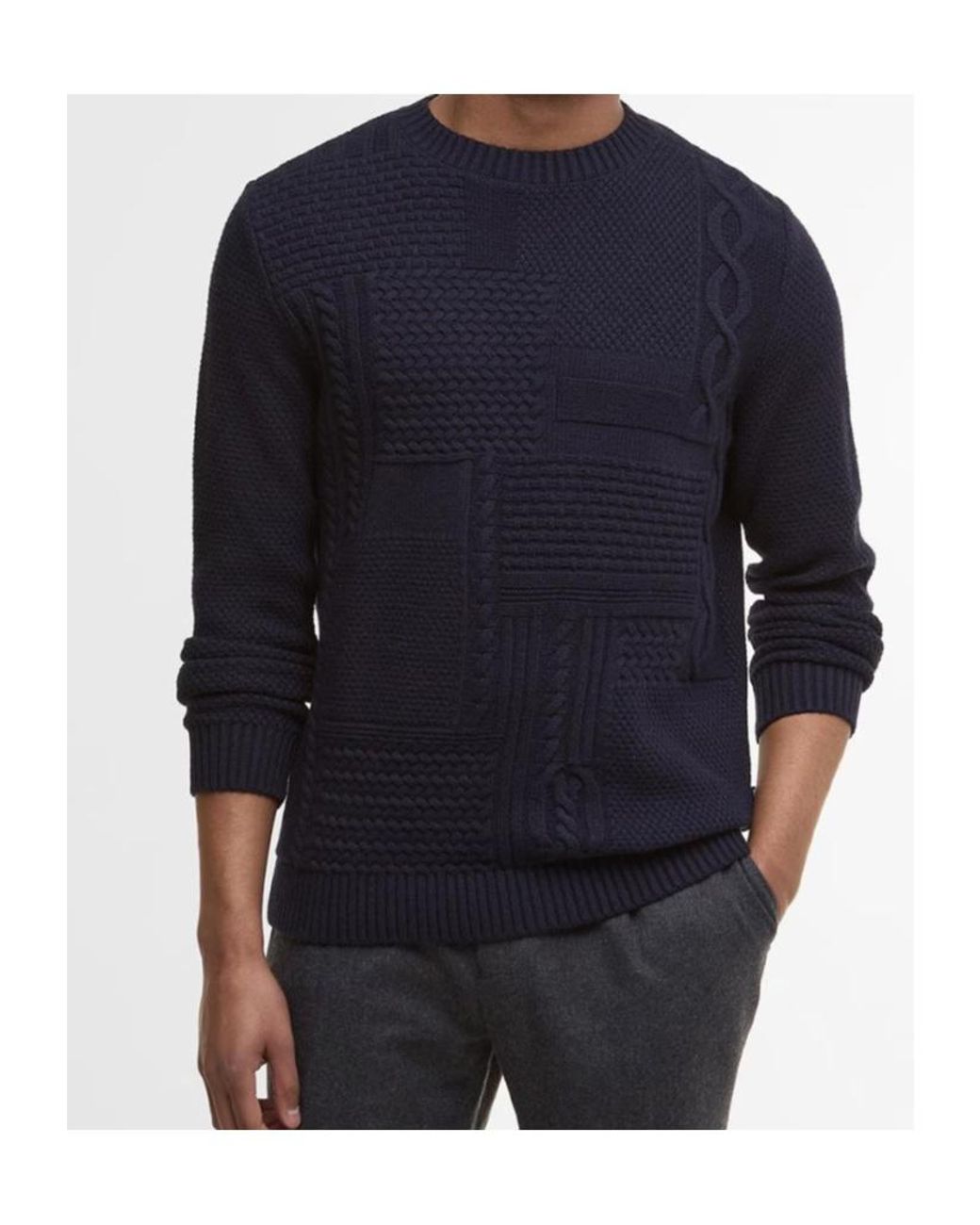 Barbour Blue Crew Neck Sweater for men