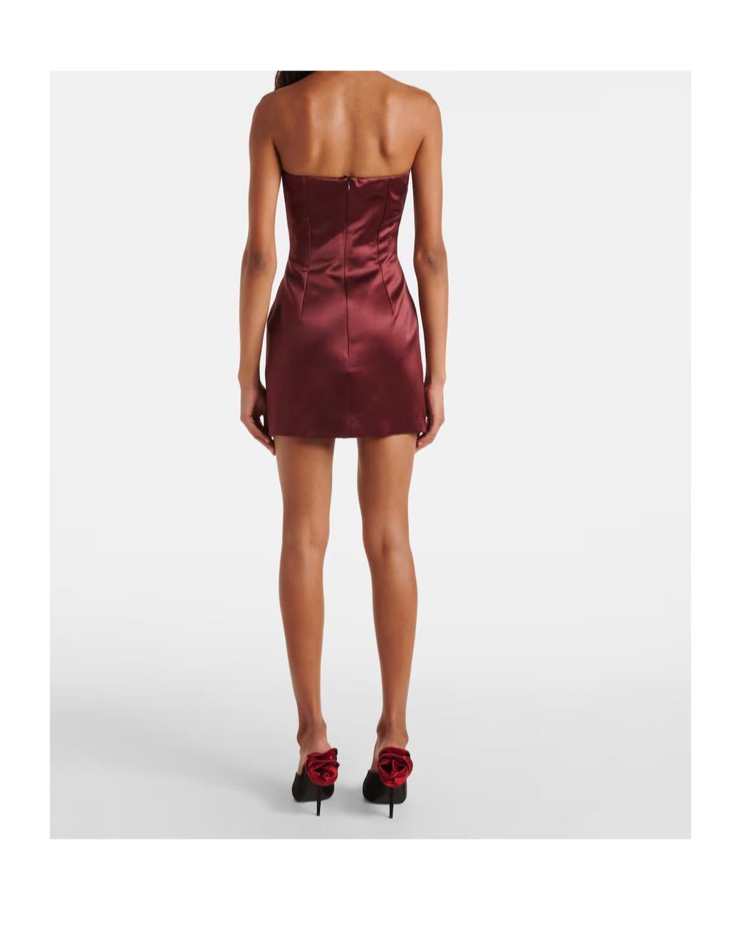Magda Butrym Red Silk And Wool Satin Corset Dress