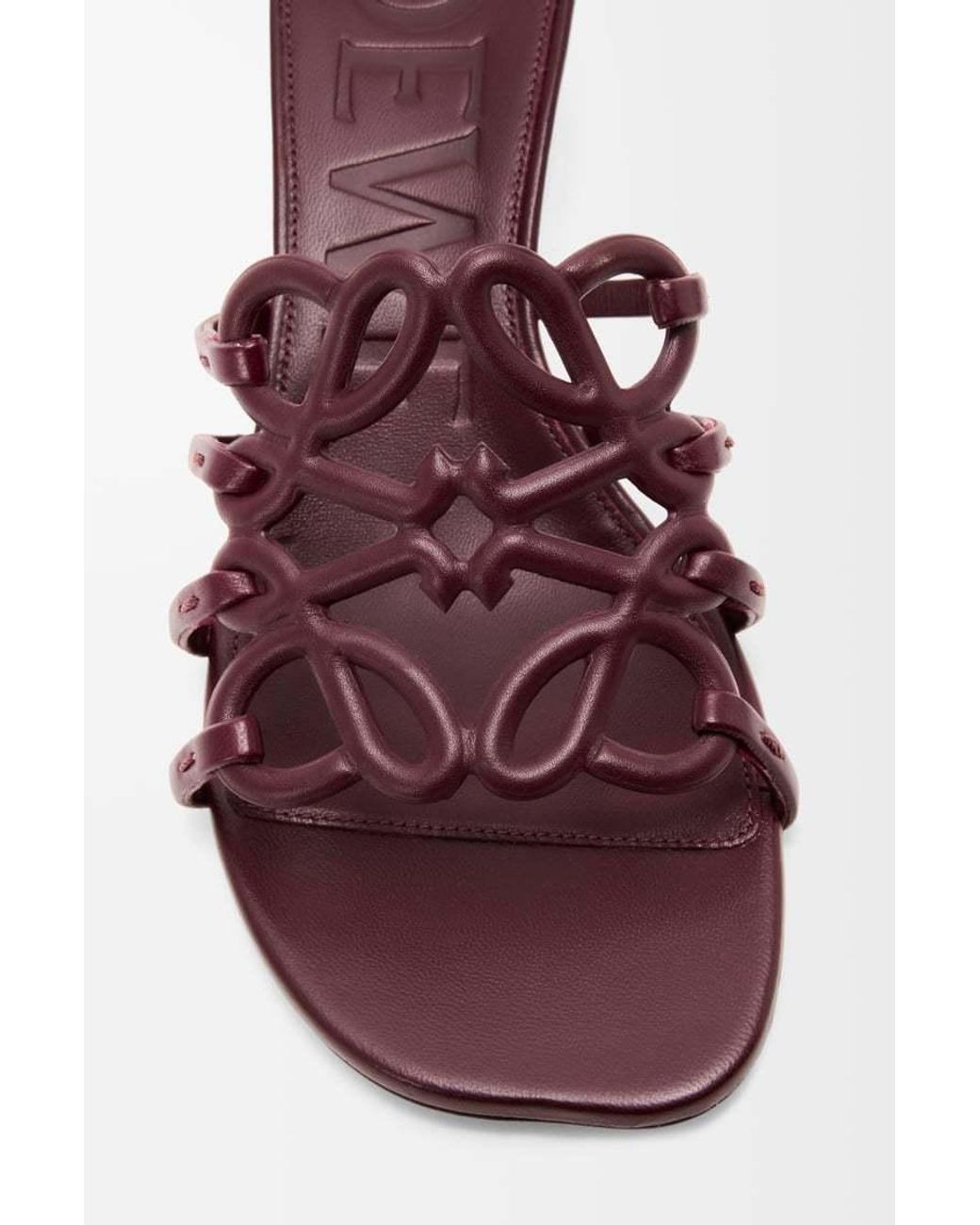 Loewe Purple Anagram Cutout Heeled Sandals