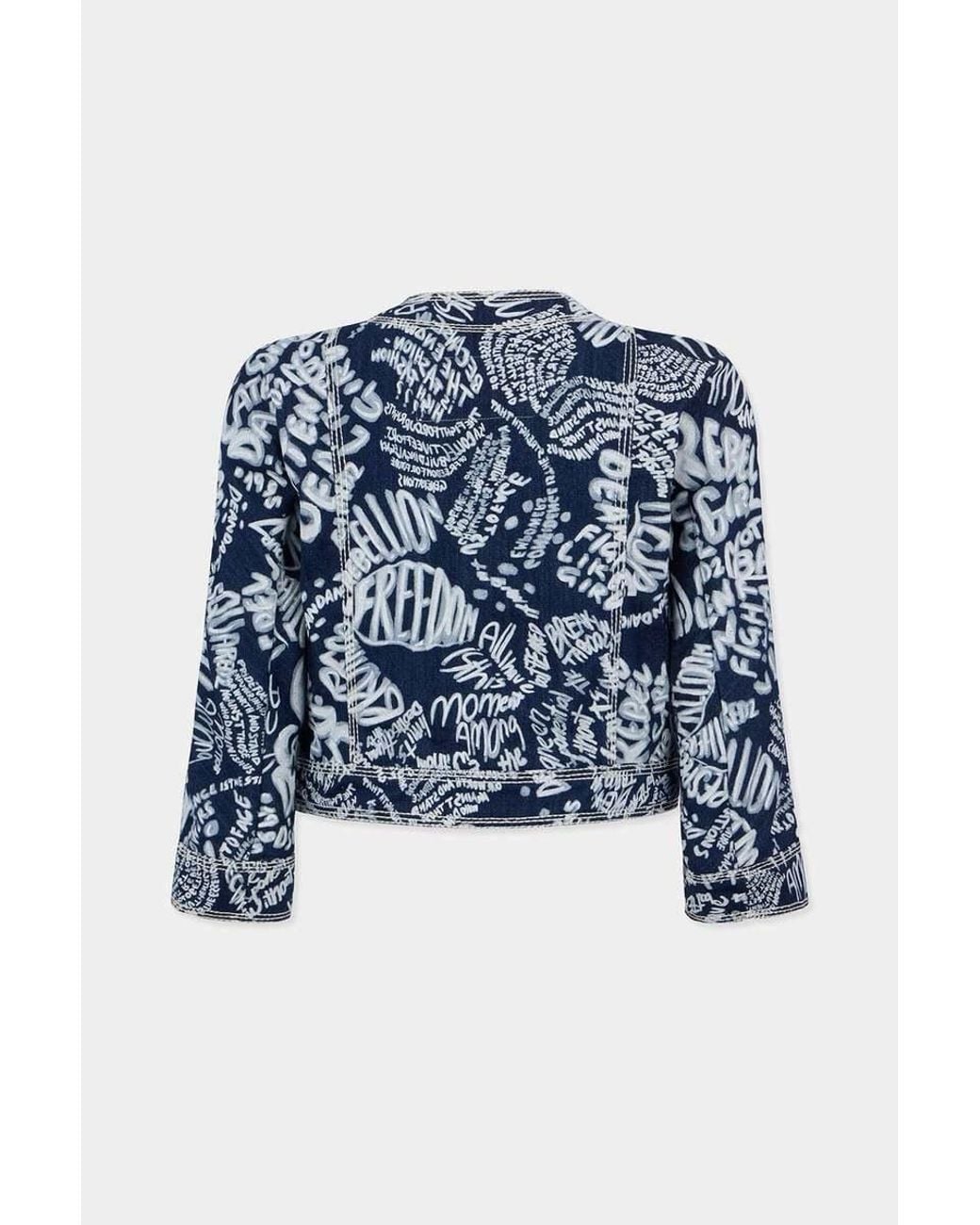 DSquared² Blue Pattern-Printed Denim Jacket