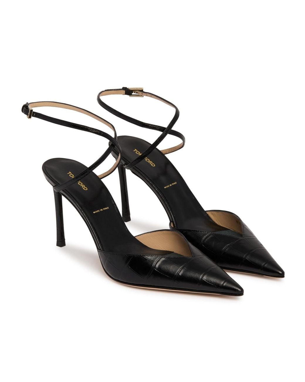 Tom Ford Black Pointed Toe Heeled Pumps
