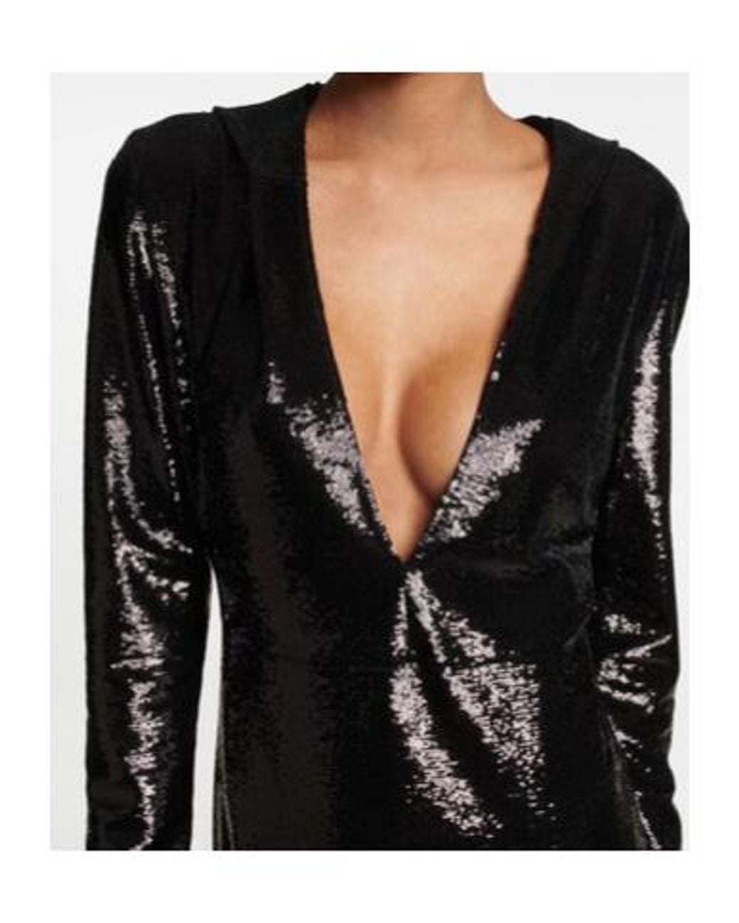 Tom Ford Black Sequin-Embellished Hooded Gown