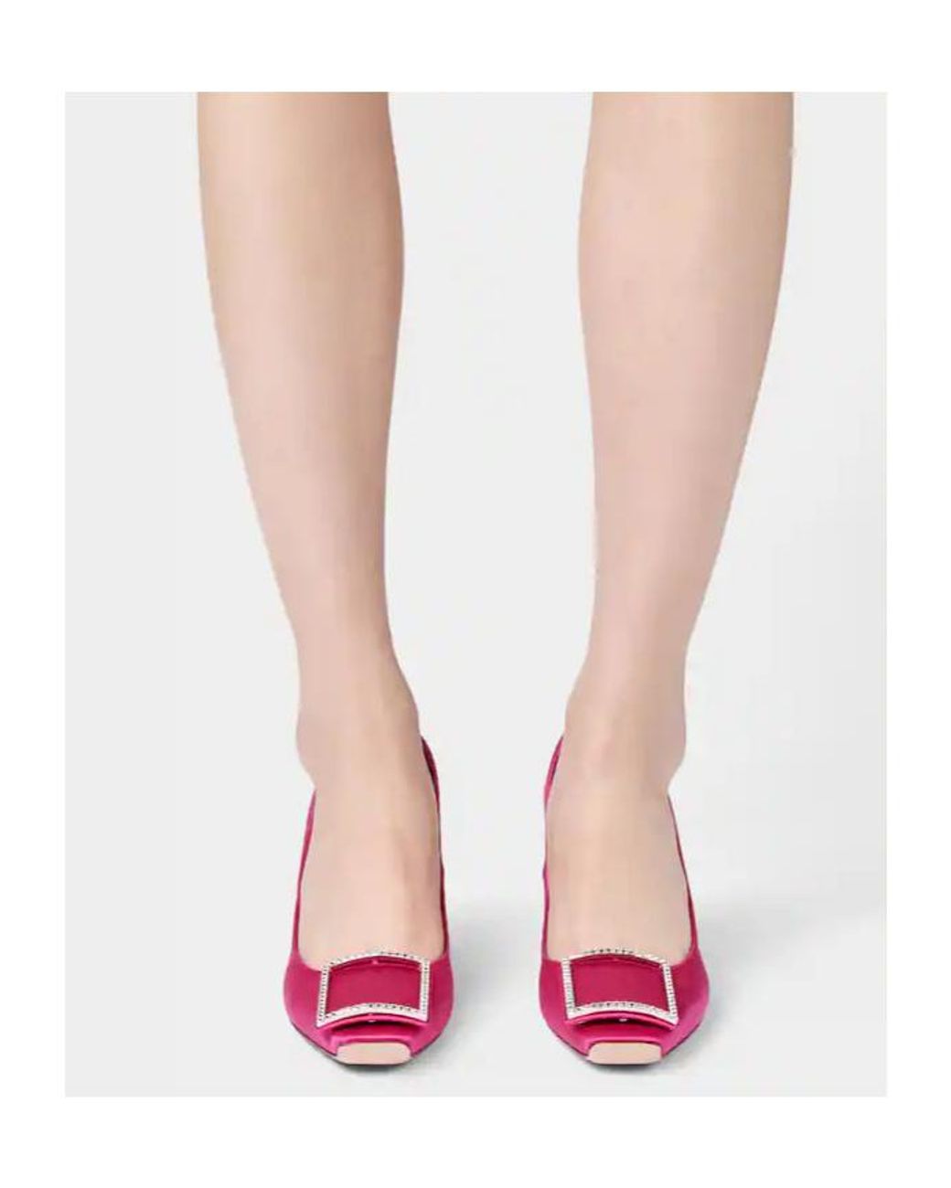 Roger Vivier Pink Trompette Satin Pumps