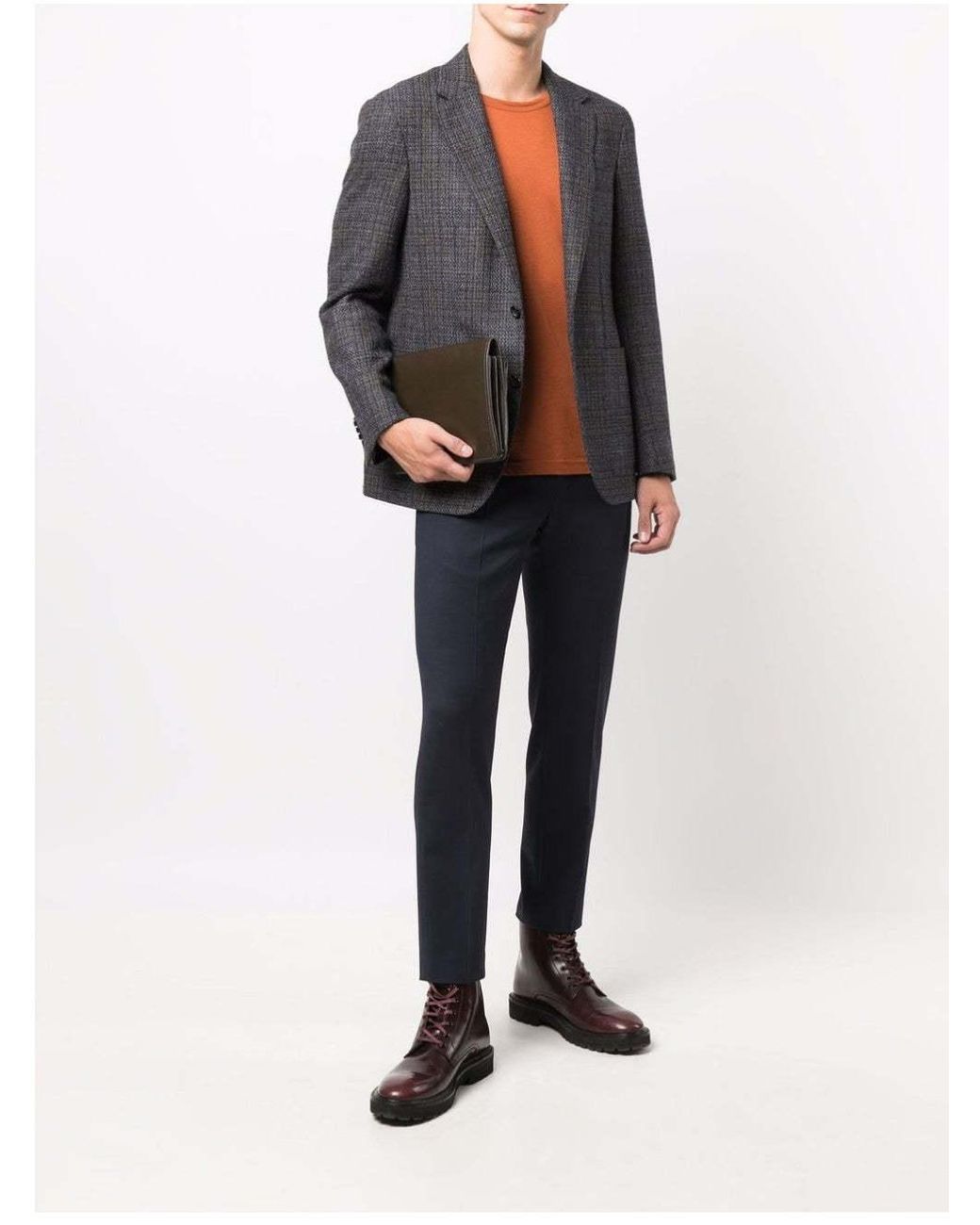 PT01 Blue Pt Torino Dieci Virgin Wool Trousers for men