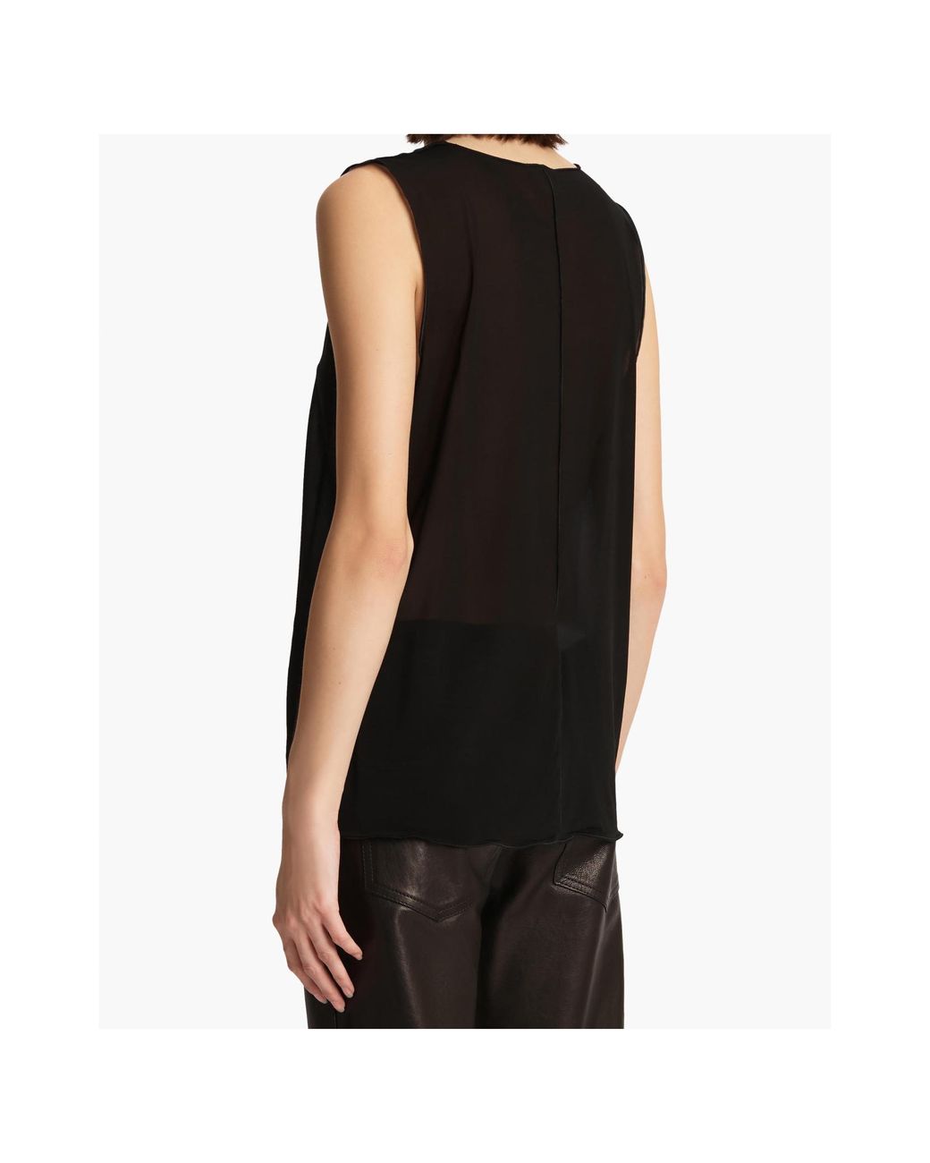 Khaite Black Sleeveless Tops