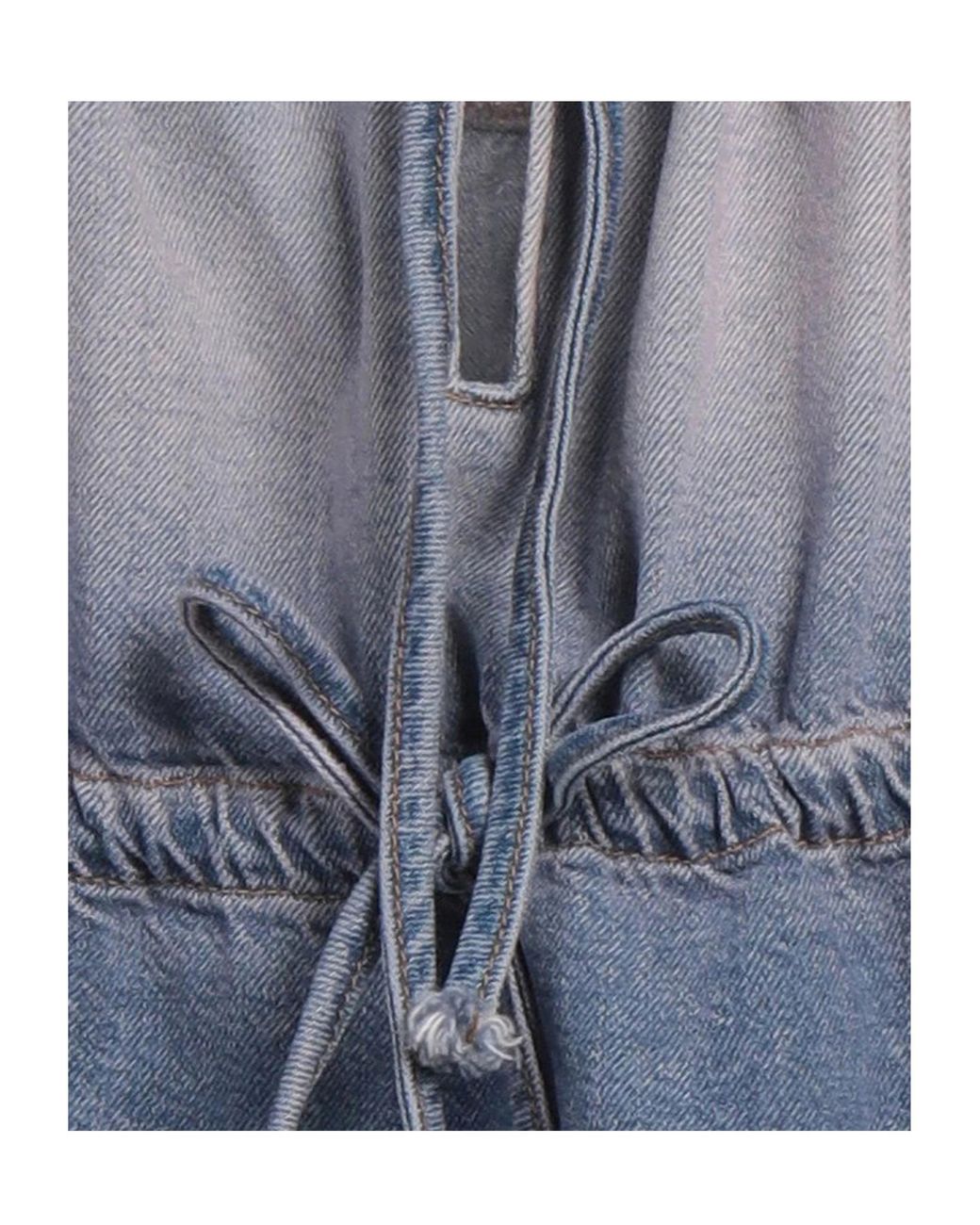 Ganni Blue Denim Short-Sleeved Top