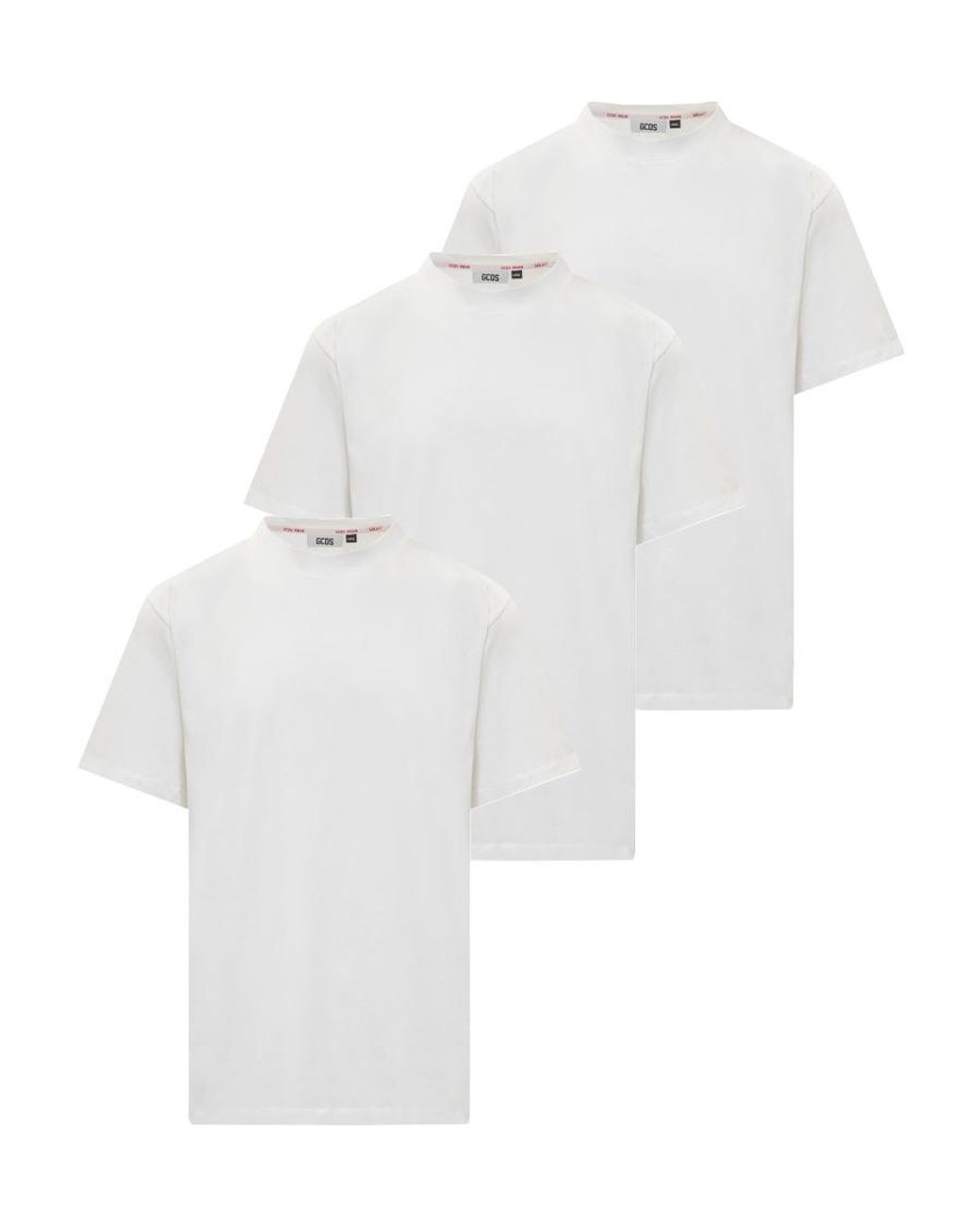 Gcds White Three Packs Crewneck T-Shirt for men
